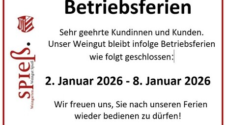 Bild - Betriebsferien 2026